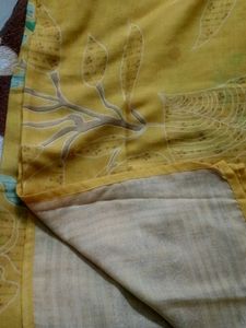 Yellow Floral Print Dupatta