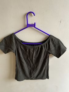 Olive green crop top