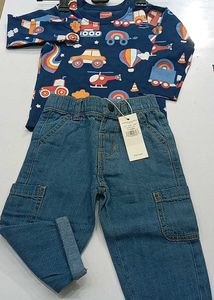 Denim With Tees Set