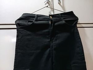 Black Cargo Jeans for Women