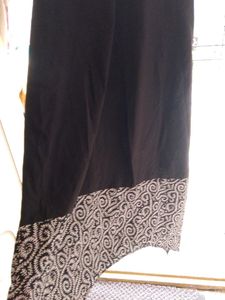 Black Skirt with Embroidered Hem