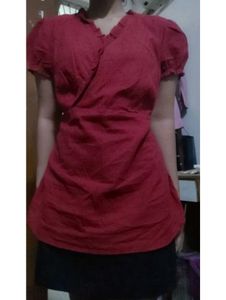 Crimson Cheongsam Style Top