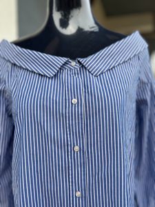 ZARA off shoulder Strip Shirt Top