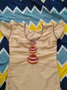 Beige Coloured Kurti Top
