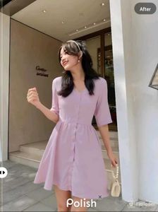 New With Tag Korean Lavander Cute Midi Dress