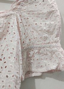 Pink Eyelet Co-ord Set