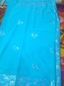 Price Drop ⬇️Micro Sequins Georgette Saree