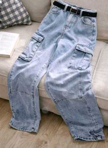 Light Wash Cargo Jeans