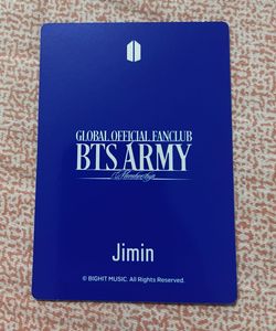 Bts Jimin Official Photocard From Army Membership