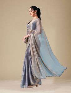 Elegant Ombre Saree - Blue &amp; Silver