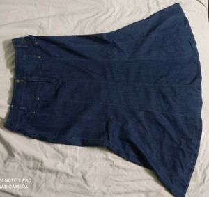 Vintage Button-Front Denim Midi Skirt