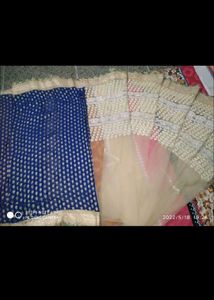 Wedding Saree With Golden Blouse