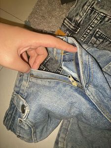 Combo Of Grey and blue straight leg jeans