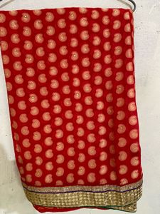 Karvachauth Special Red Embroidered Saare