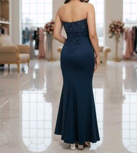 Elegant Navy Evening Gown