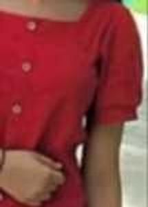 Red Square Neck Top