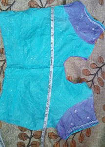 Turquoise Embellished Blouse Piece