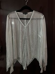 Art Decorat Mesh Eye Catching Lace Top