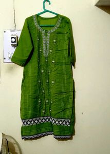 Green Embroidered Kurta set