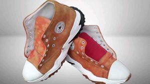 Red Canvas Platform High-Top Sneakers
