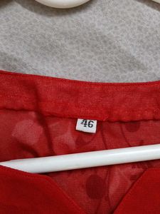 Red Embroidered Top
