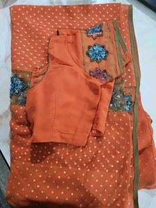 Orange Embroidered Blouse