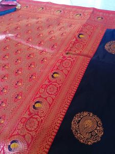 Black Pure Silk Saree