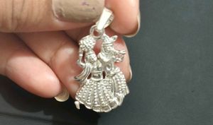 pure silver Radhe krishna pendent