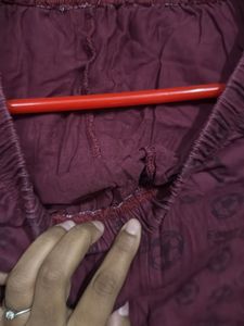 Maroon patterned pants