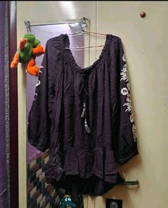 Floral Embroidered Baggy Top