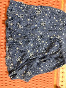 Blue Bandana Print Mini Skirt