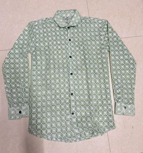 Green Chikankari Patterned Shirt