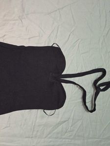 ZARA Black Halter Strechable Midi Dress