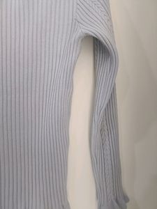 Women V Neck Blue Sweater