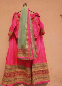 Pink And Orange Lehenga Choli