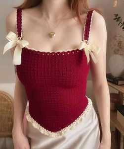 Red Trendy Handmade  Crochet Top