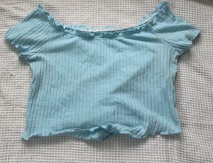 💙 Sky blue ribbed crop