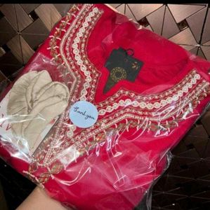 Premium Fuschia Handwork Suit set