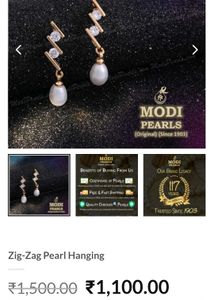 Classic Zig Zag Pearl Hanging Earring 🦪