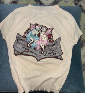 Angel Cat Graphic Knit Top