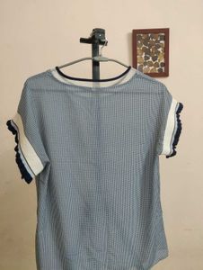 Checkered Blue top