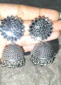 Silver Jhumka Earrings