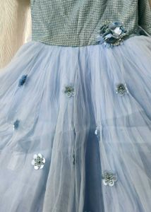 Blue Flower Girl Dress