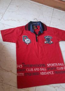 Boys Red Fancy Tshirt