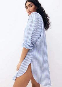 H&amp;M Oversized Striped Shirt For Women