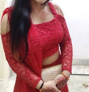 Red Sequin Lehenga