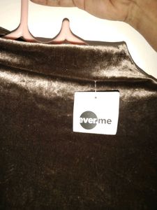 Brown Velvet Mock Neck Mini Dress