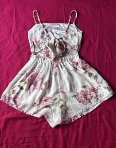 White Floral Playsuit