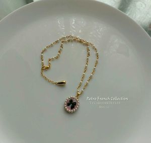 Retro French Style Bow Charm Necklace