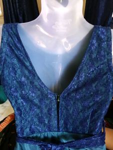 Elegant Blue Lace Top Dress